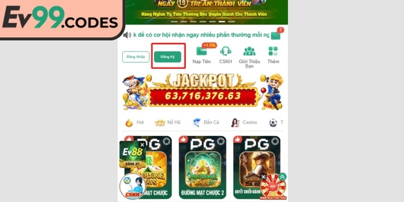 Nhận phần thưởng chào mừng hấp dẫn ngay sau khi đăng ký EV99
